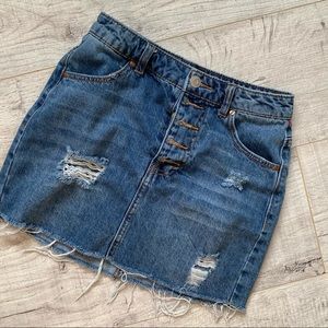 RSQ Ripped Denim Skirt